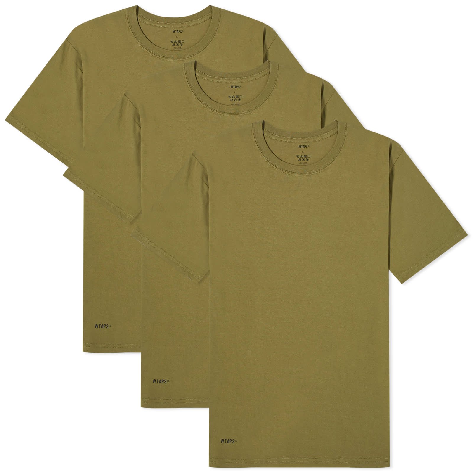 

Футболка Wtaps 01 Skivvies 3-Pack, цвет Olive Drab