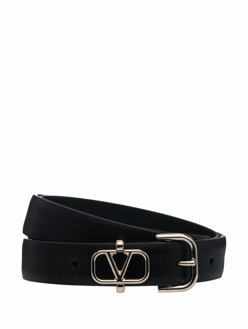 

Кожаный ремень V-logo Valentino Garavani, черный