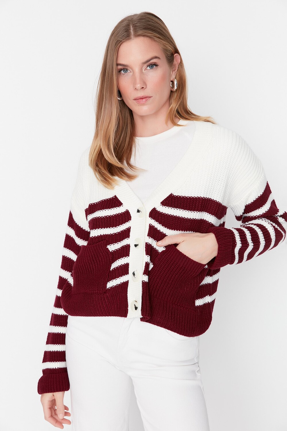 

Кардиган TRENDYOLMİLLA, бордовый, Красный