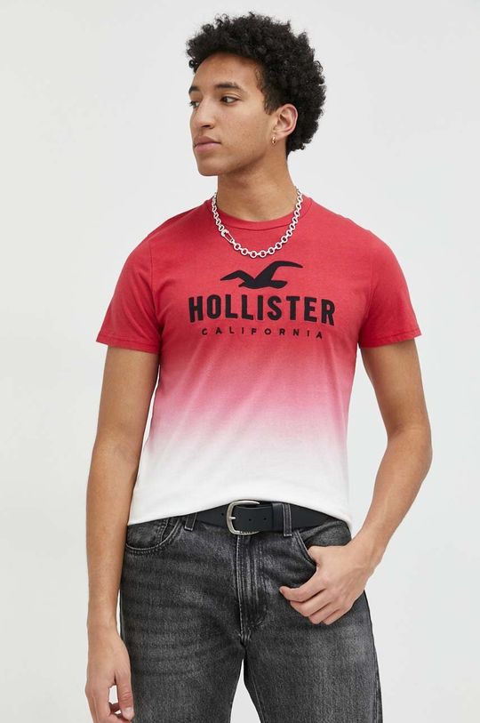 

Компания Холлистер хлопковая футболка Hollister Co., красный