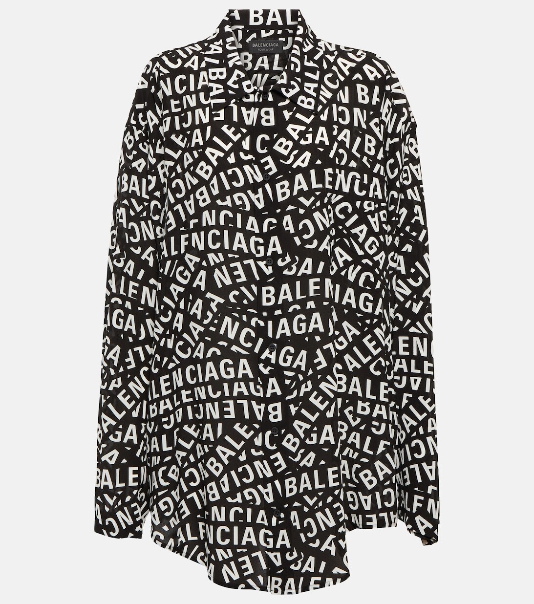 

Рубашка из шелкового крепдешина с логотипом BALENCIAGA, разноцветный
