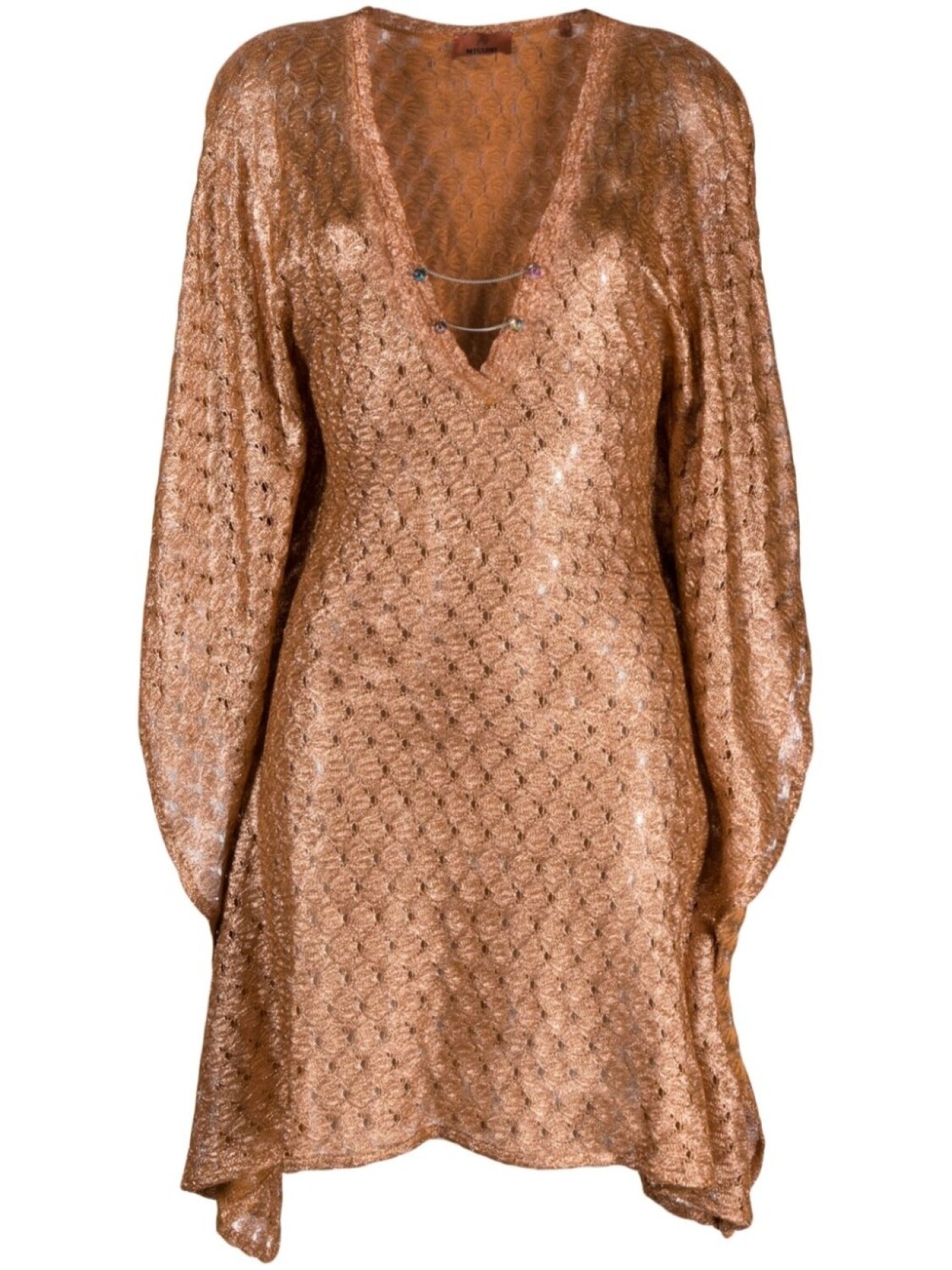 

Missoni декорированный кафтан с узором зигзаг, золотистый