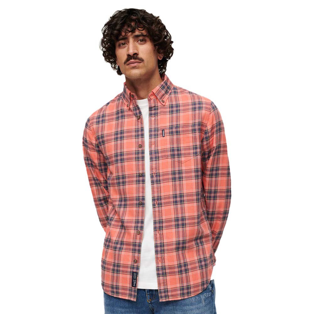 Рубашка с длинным рукавом Superdry Vintage Check, оранжевый