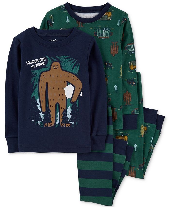 

Плотный хлопковый пижамный комплект Bigfoot 4 шт. Carter's, мультиколор
