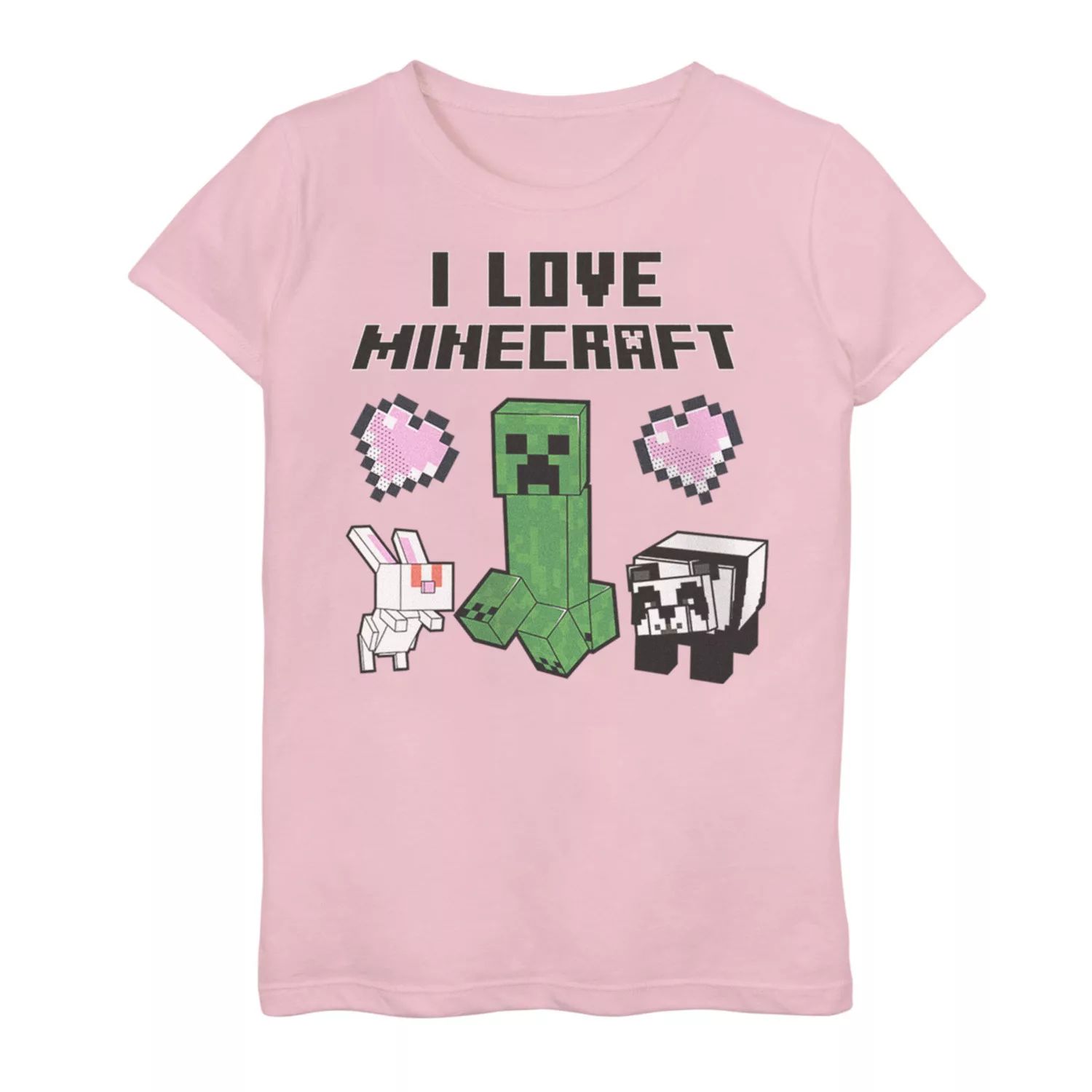 Футболка с рисунком Minecraft I Love Minecraft Friends для девочек 7–16 лет  Creeper Rabbit Panda Licensed Character – заказать из-за рубежа в  «CDEK.Shopping»