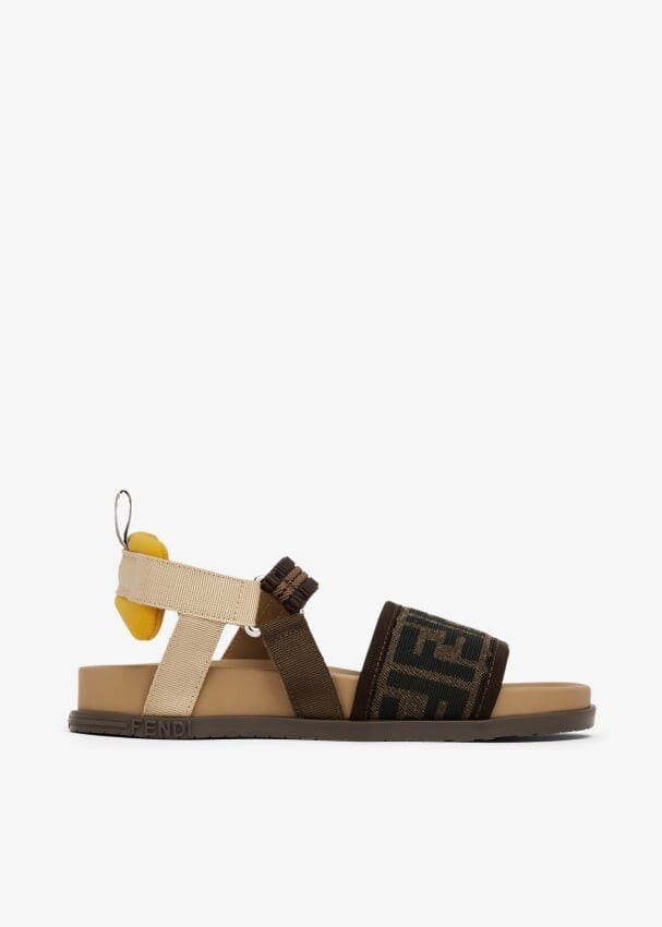 

Сандалии Fendi Signature FF, коричневый