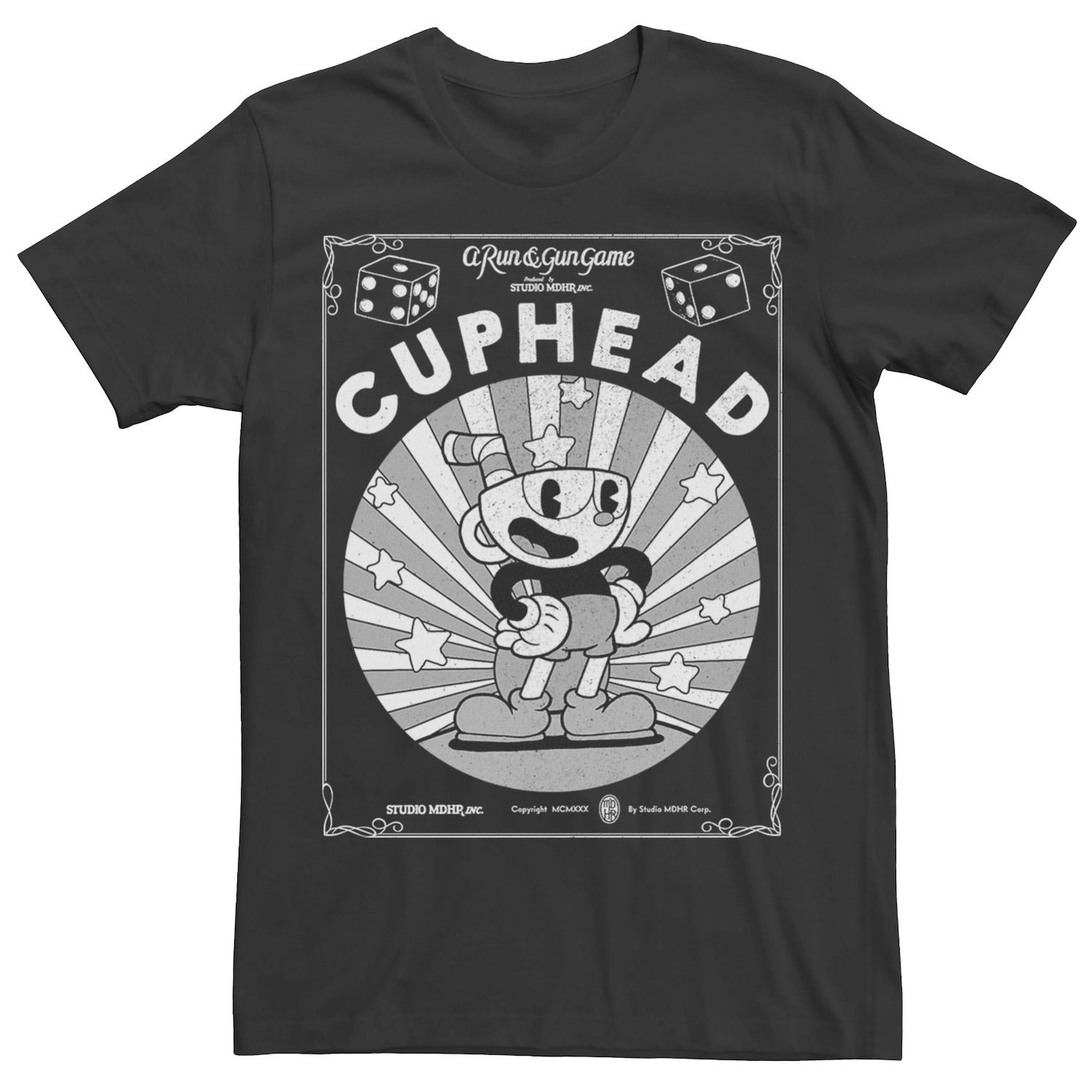 Мужская футболка с изображением плаката и плаката Cuphead Licensed Character