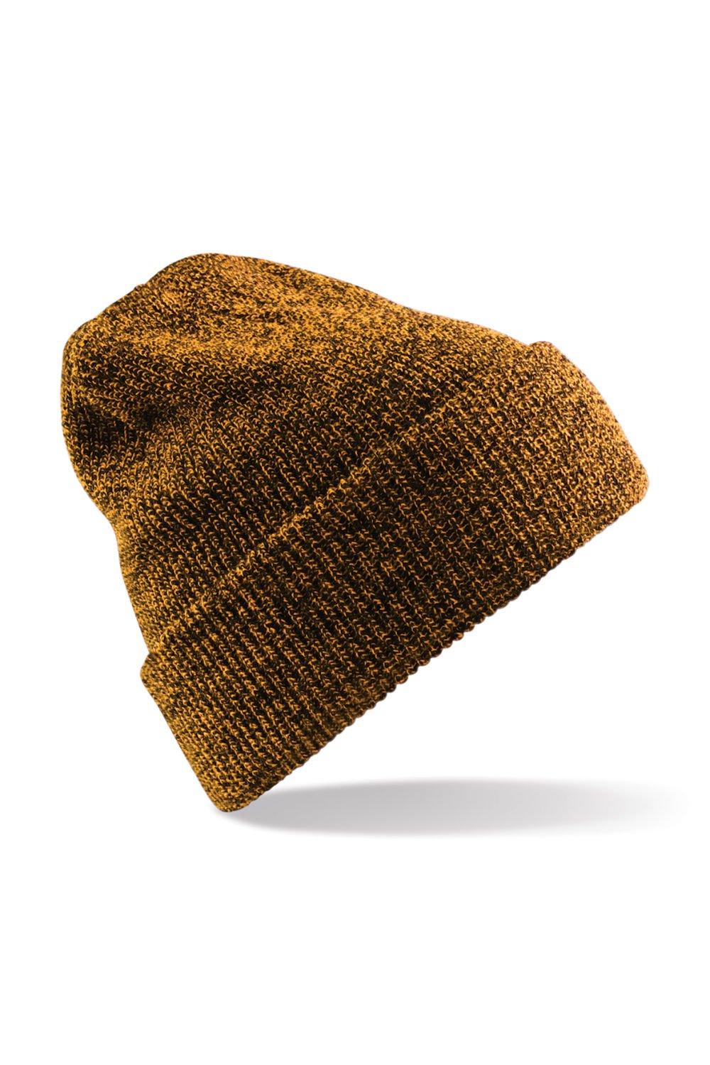 хюгге бини beechfield желтый Простая зимняя шапка-бини Heritage Premium Beechfield, желтый