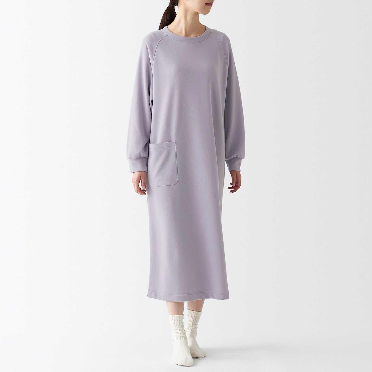 

Платье-толстовка оверсайз MUJI, лаванда
