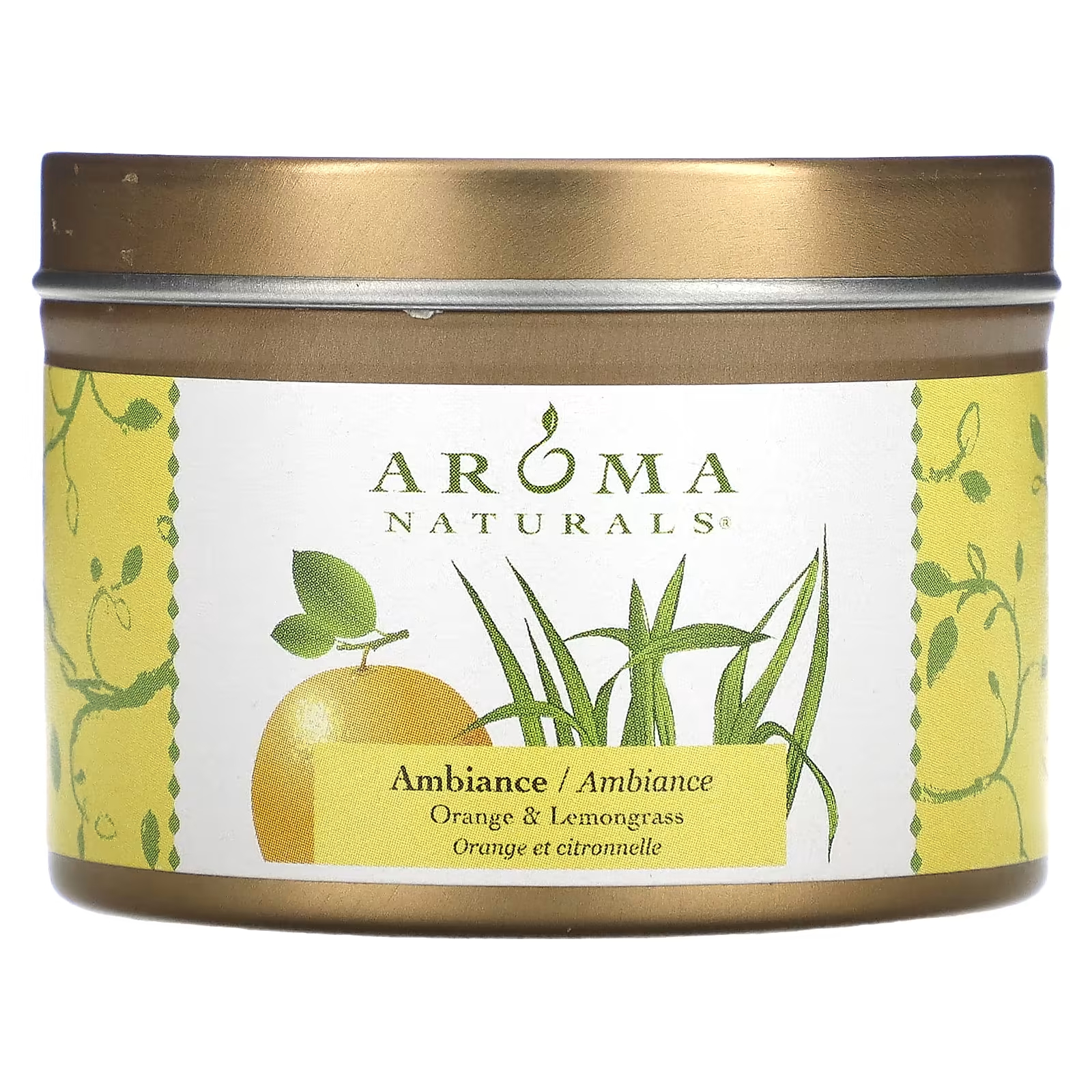цена Свеча Aroma Naturals Soy VegePure Travel Tin Candle Ambiance Orange & Lemongrass