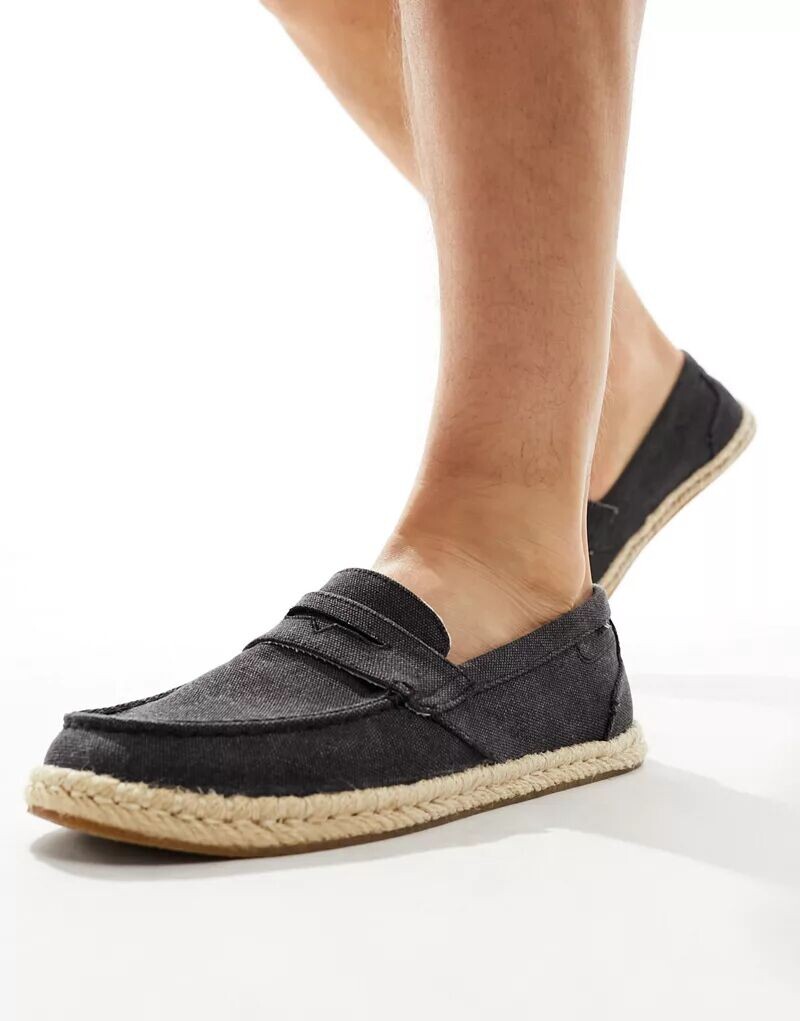 

Черные эспадрильи Toms Stanford с веревочной подошвой