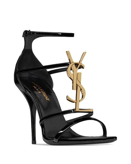 

Сандалии Cassandra из лакированной кожи Saint Laurent, цвет Black