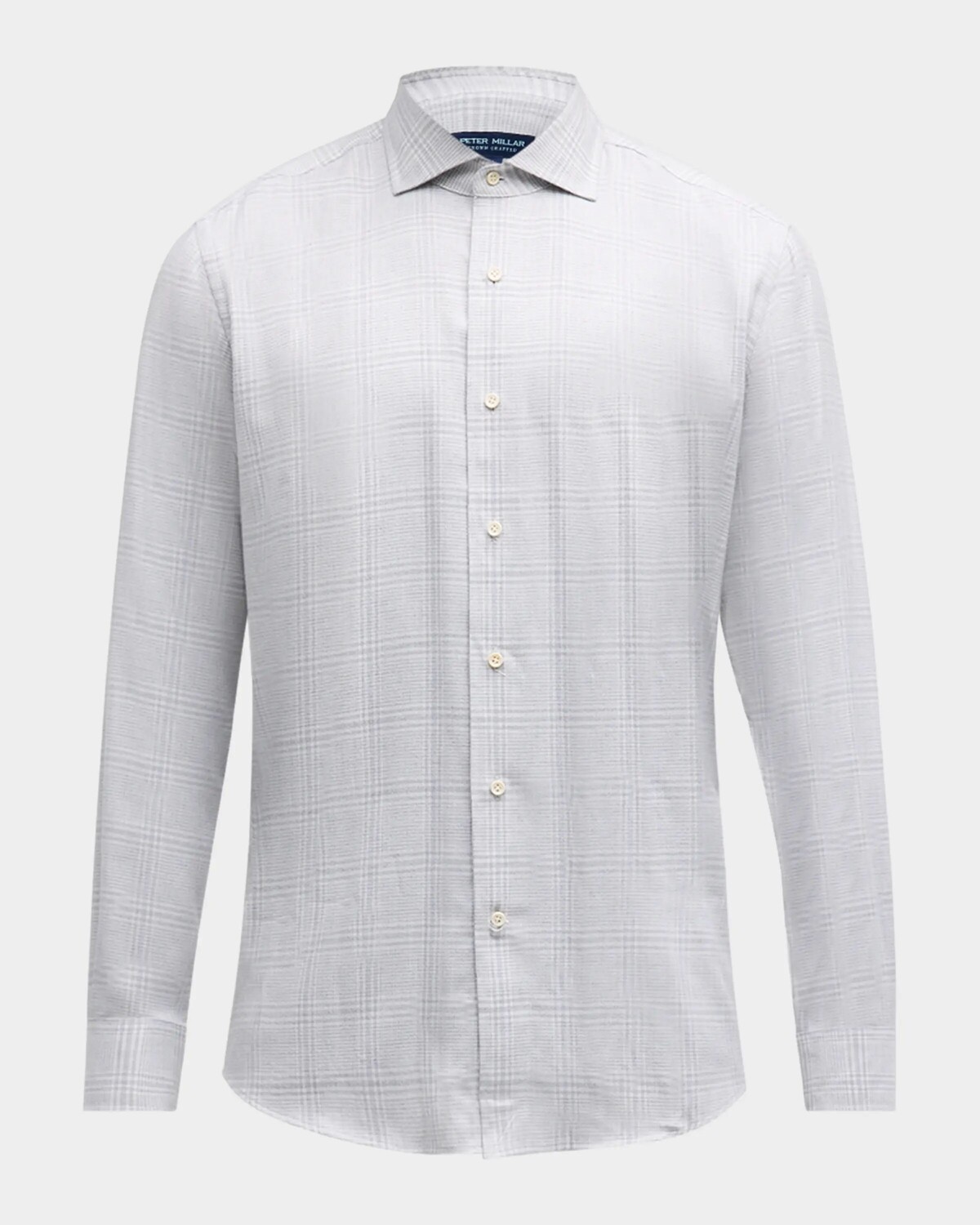 

Мужская итальянская фланелевая спортивная рубашка Lucca Peter Millar, цвет British Gray