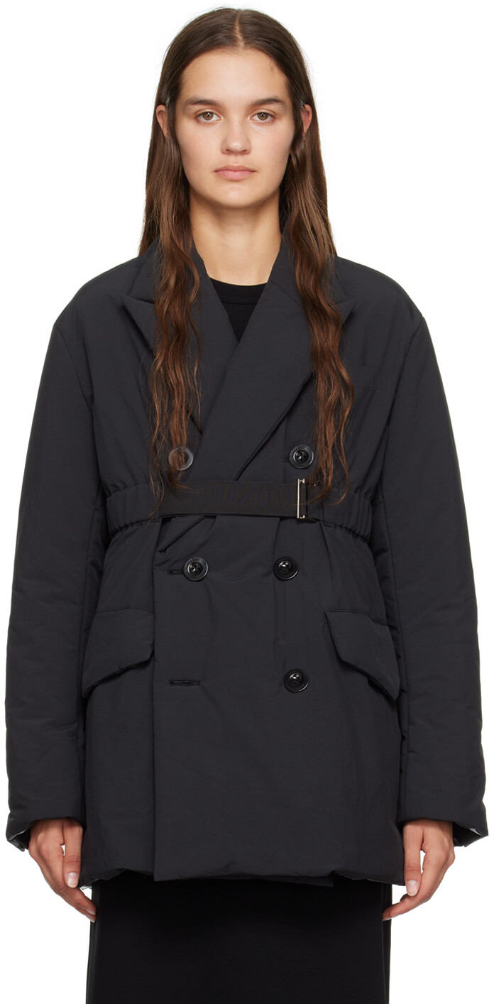 

Черное двубортное пальто sacai, Черный