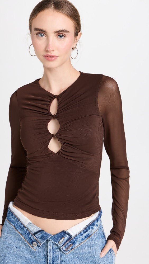 

Топ MINKPINK Allure Mesh, коричневый
