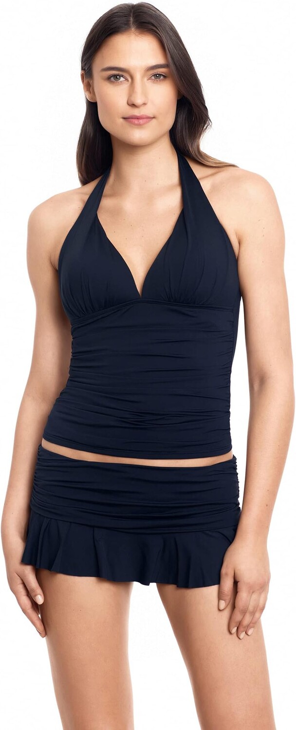 

Плавки LAUREN Ralph Lauren Beach Club Solids Ruffle Skirted Hipster Bottoms, черный