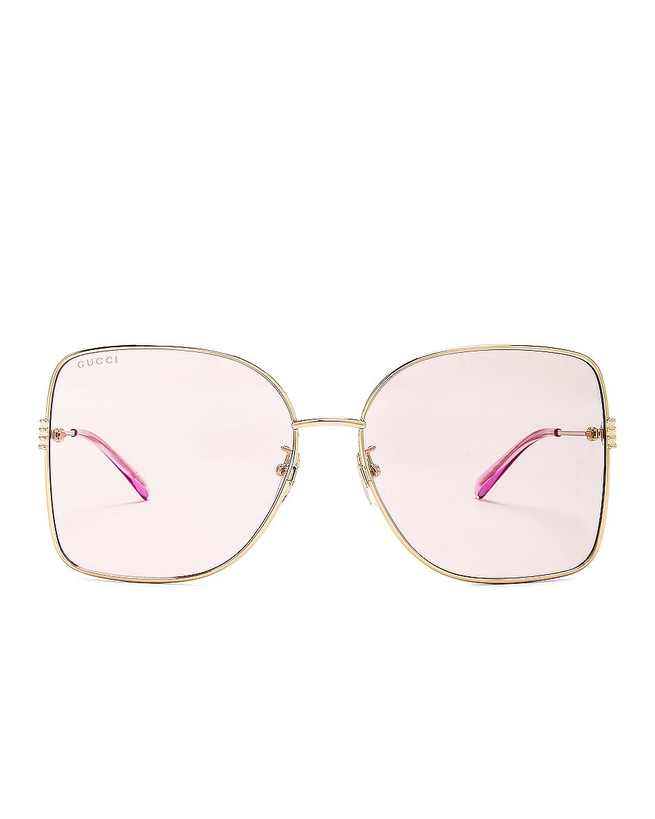 

Солнцезащитные очки Gucci Square, цвет Gold & Pink