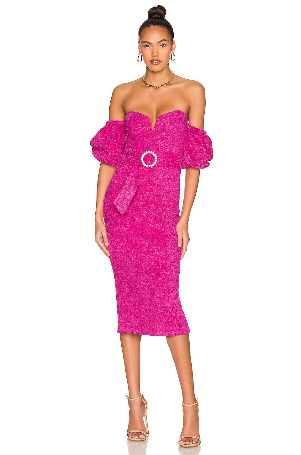 

Платье миди MAJORELLE Penelope, цвет Hot Pink
