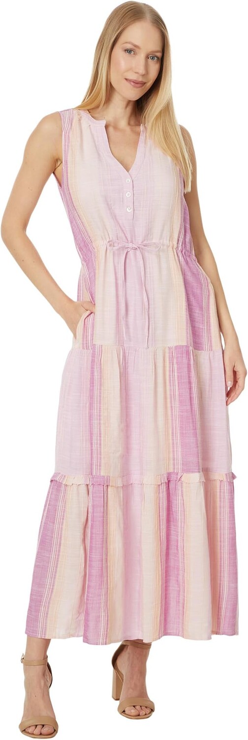 

Платье Liverpool Los Angeles Sleeveless Tiered Maxi Dress with Adjustable Waist, цвет Lavender Multistripe
