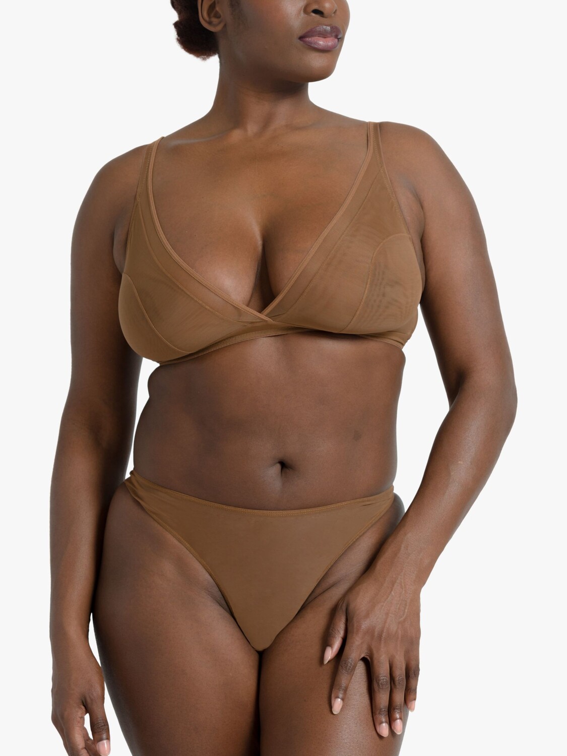 

Бюстгальтер без шнуровки Nubian Skin Mesh, корица