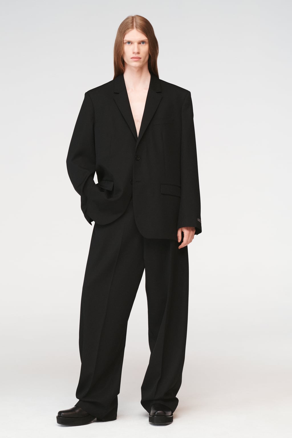 

Стивен Майзель Шерстяной пиджак ZARA, черный