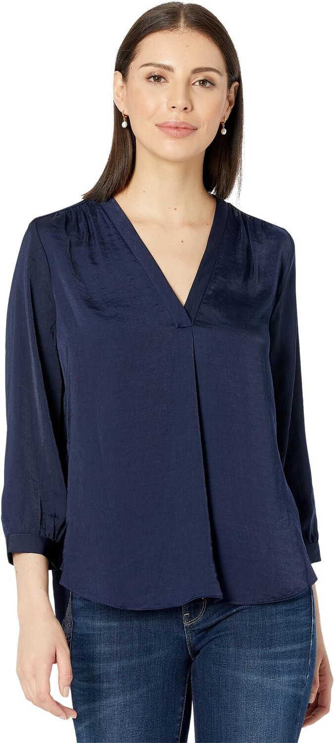 

Блузка с v-образным вырезом и рукавами 3/4 Vince Camuto, цвет Classic Navy
