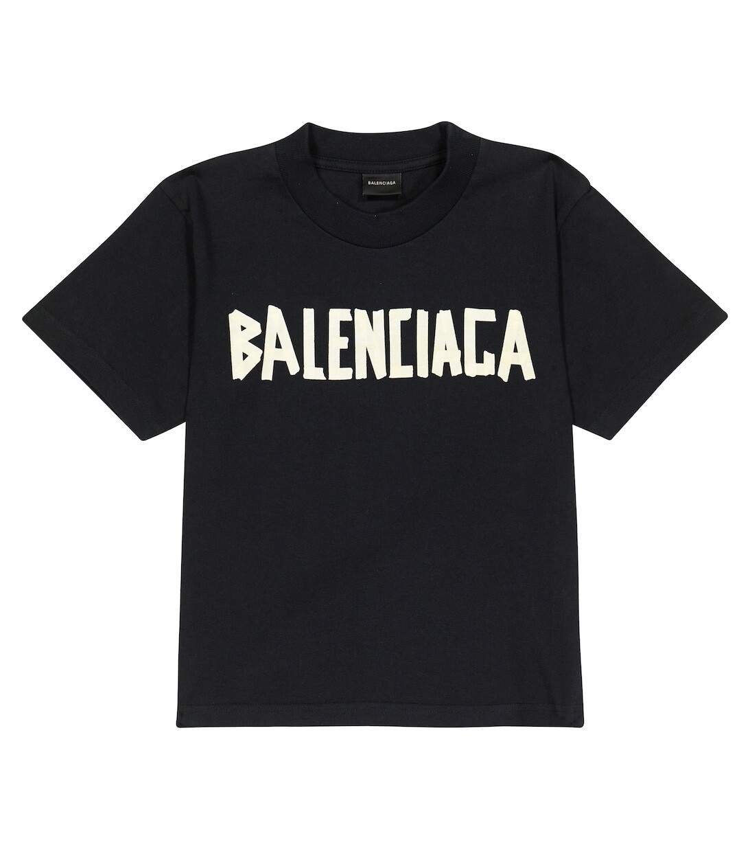 

Футболка из хлопкового джерси с логотипом Balenciaga Kids, черный