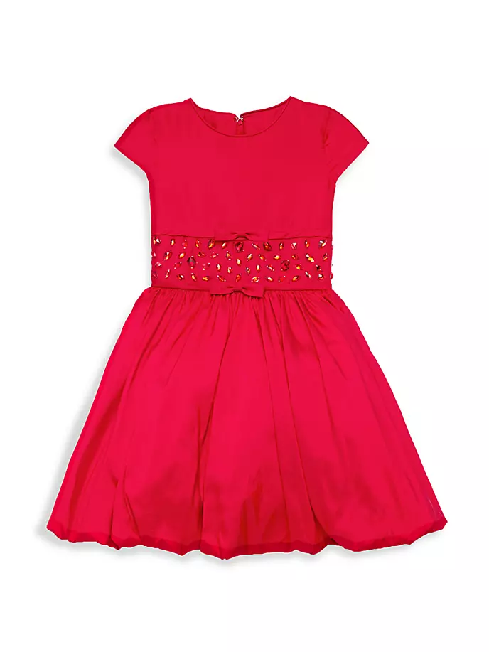 Платье из тафты с украшенной талией для маленьких девочек, маленьких девочек и девочек Joan Calabrese, красный