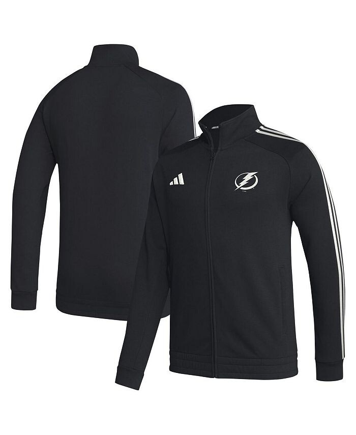 

Мужская черная спортивная куртка с молнией во всю длину реглан Tampa Bay Lightning adidas, черный