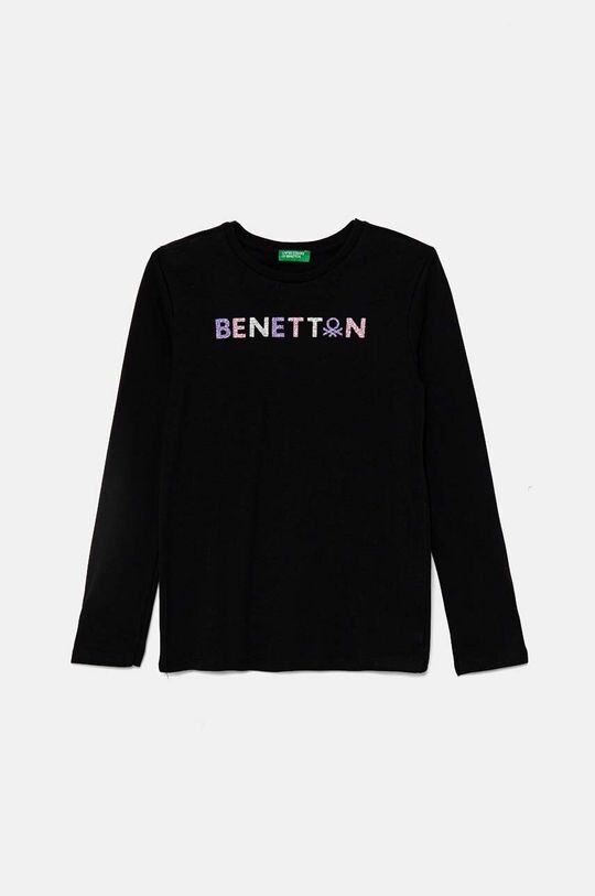 

Детская хлопковая рубашка с длинным рукавом United Colors of Benetton, черный