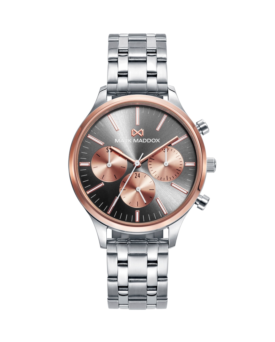 цена Многофункциональные женские часы Canal mm0110-47 из стали с розовым IP Mark Maddox, серебро