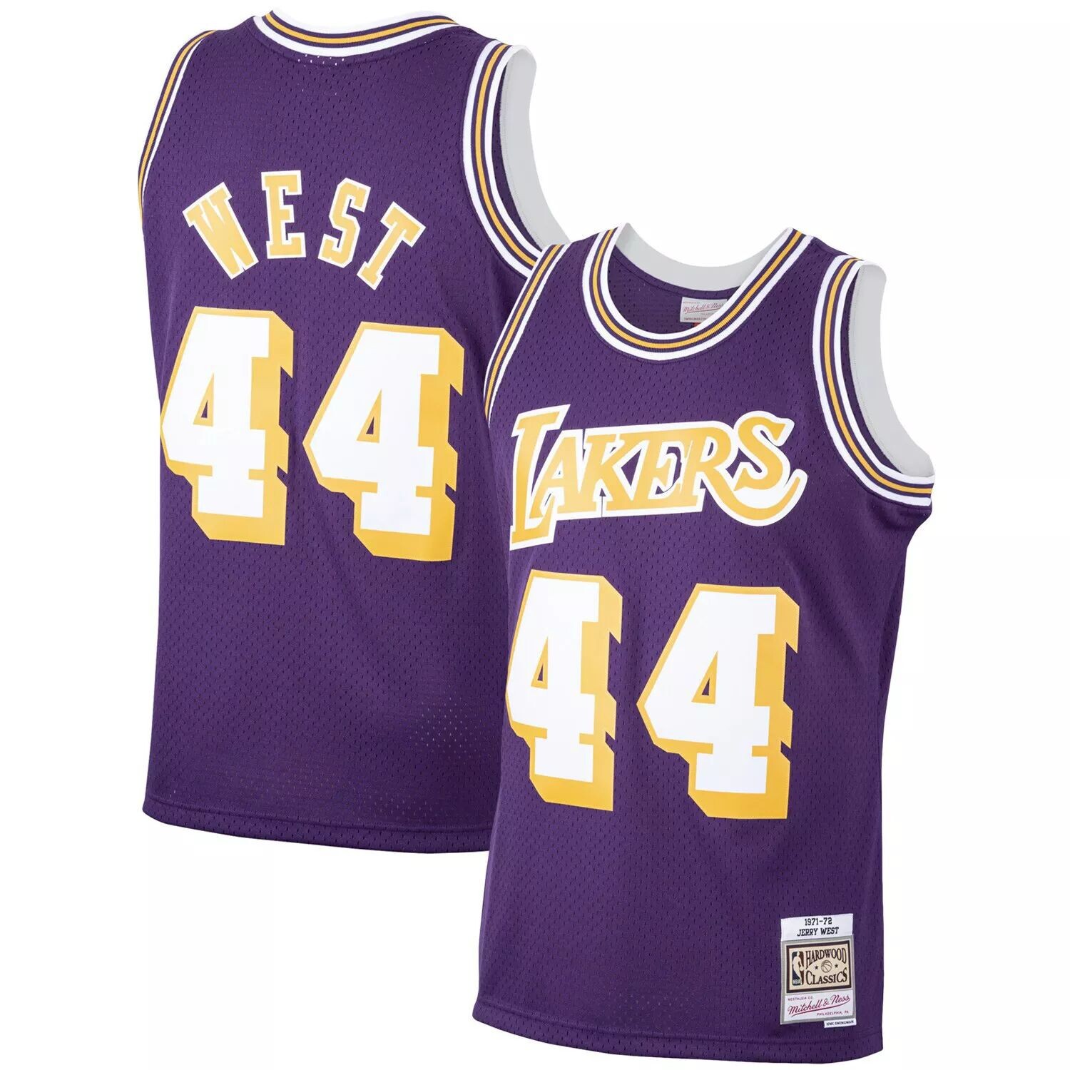 

Мужская майка Mitchell & Ness Jerry West Purple Los Angeles Lakers 1971-72 Hardwood Classics Swingman Player