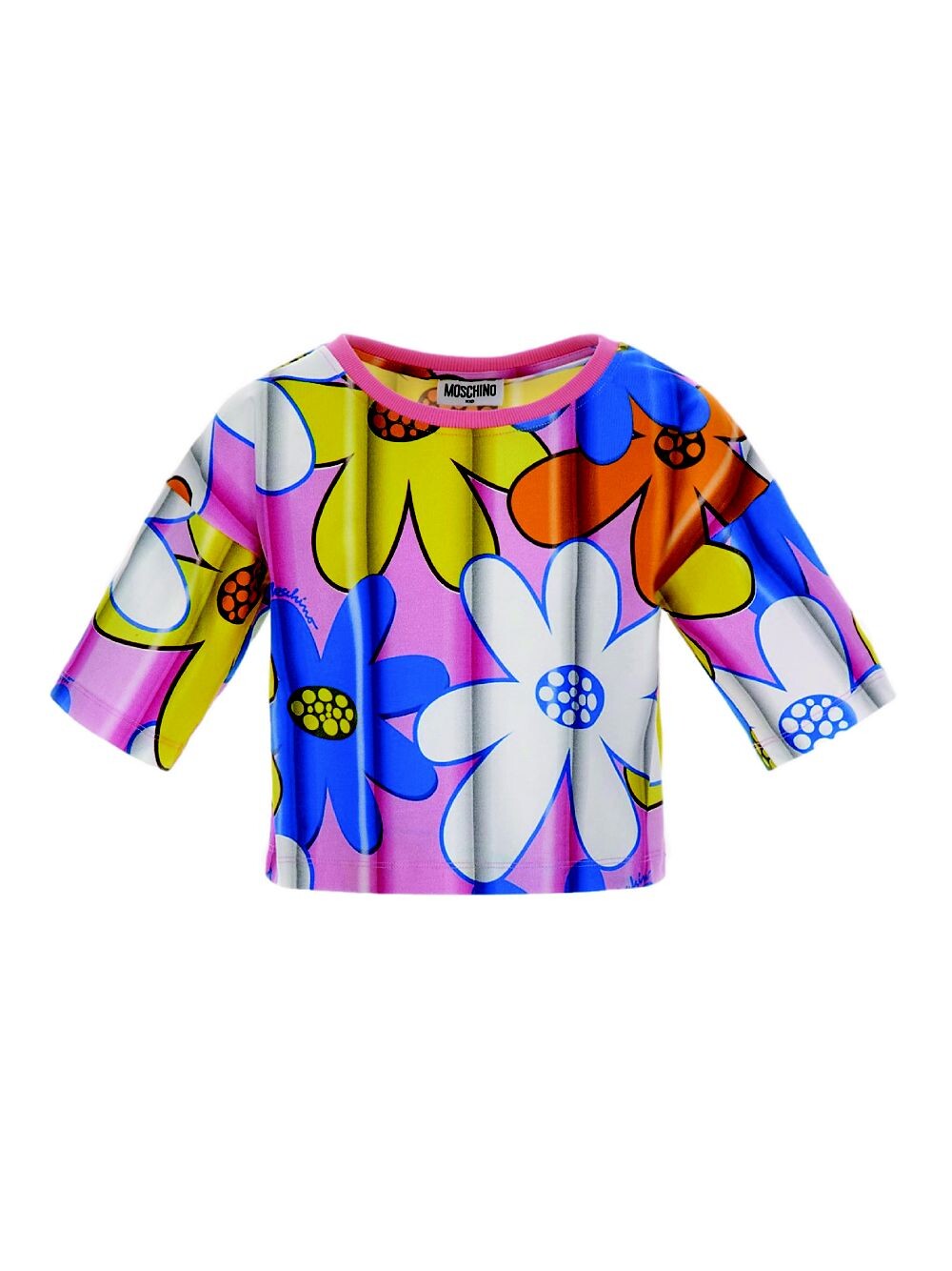 

Футболка с цветочным принтом для маленьких девочек и девочек Moschino, розовый
