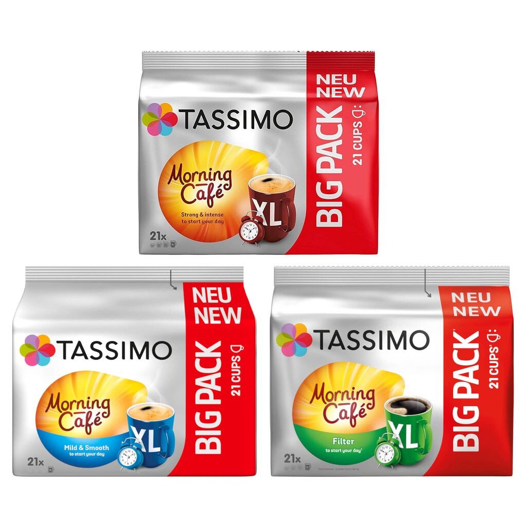 

Tassimo Капсулы Т-диски Morning Café XL Большие упаковки Микс Упаковка Фильтр Мягкая и нежная текстура