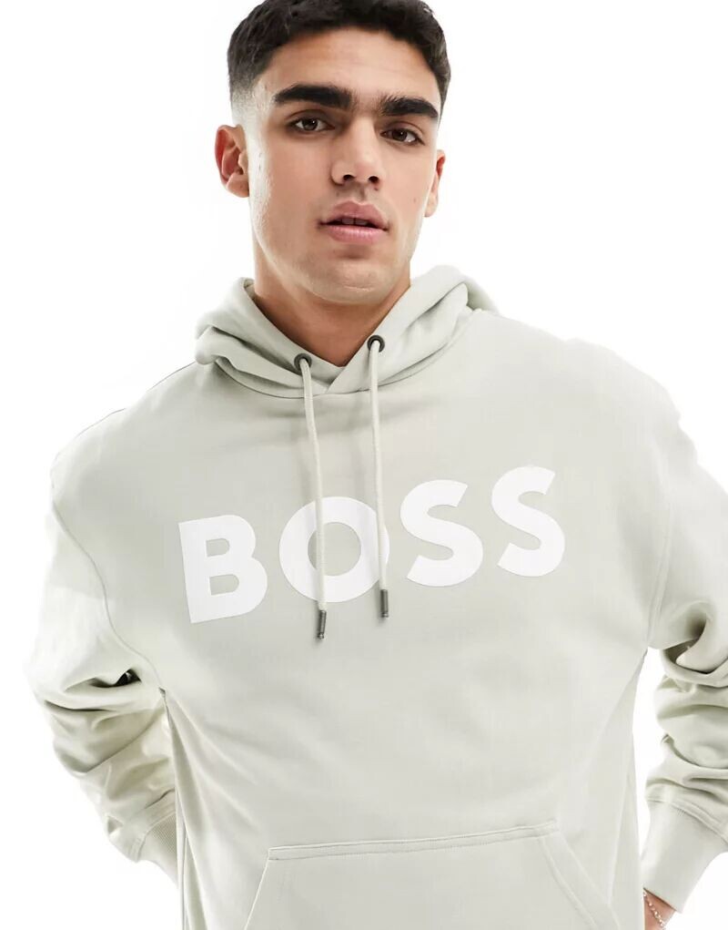 

Светло-бежевая худи с логотипом BOSS Orange WeBasic, Серый