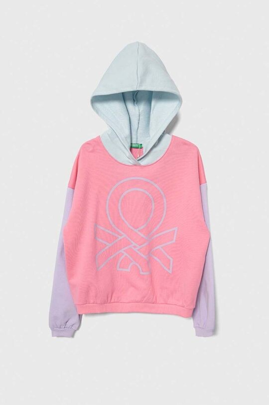 

Детская хлопковая толстовка United Colors of Benetton, розовый