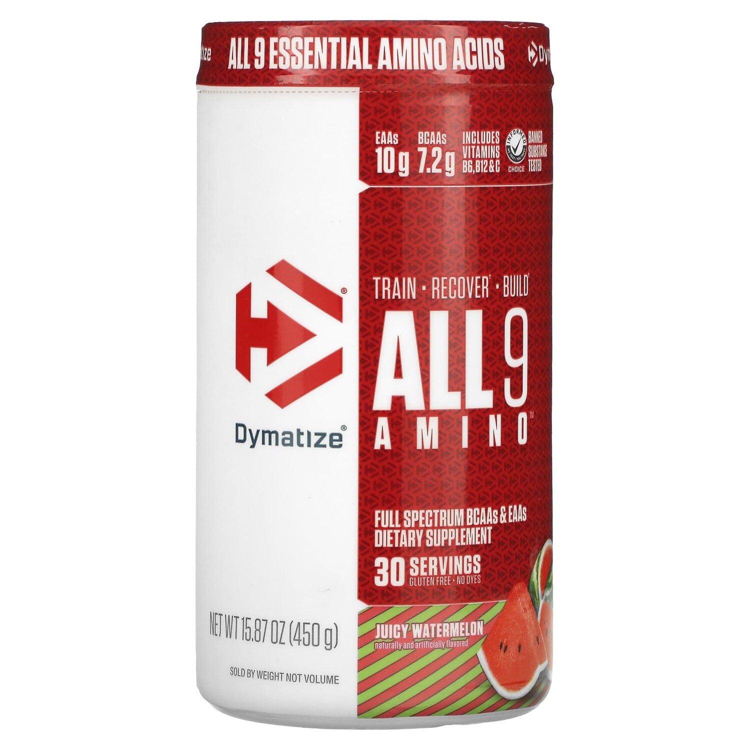 

All 9 Amino, сочный арбуз, 450 г (15,87 унции), Dymatize