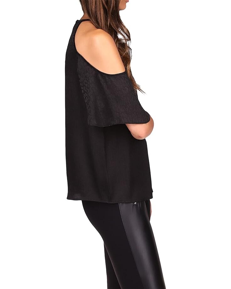 

Топ Michael Kors Cold-Shoulder Chain Neck Top, черный