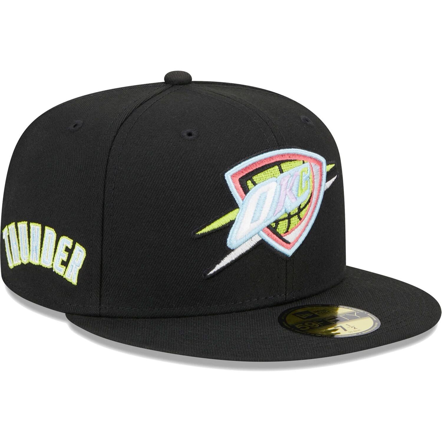 

Мужская облегающая шляпа New Era Black Oklahoma City Thunder Color Pack 59FIFTY
