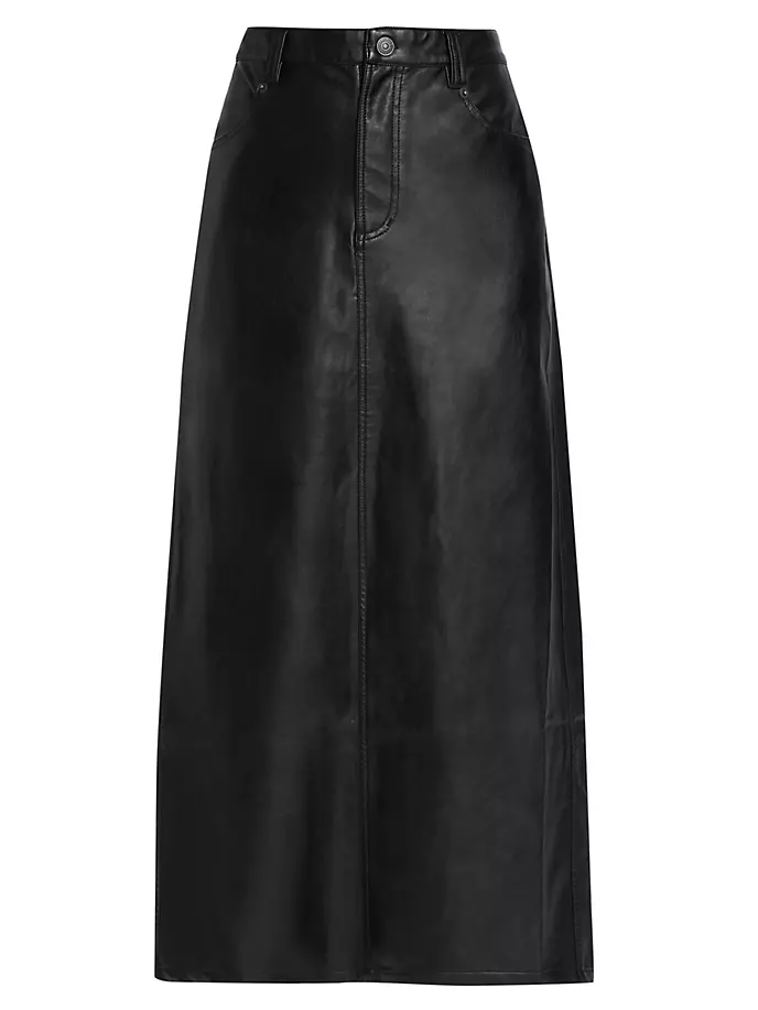 

Юбка макси из веганской кожи City Slicker Free People, черный