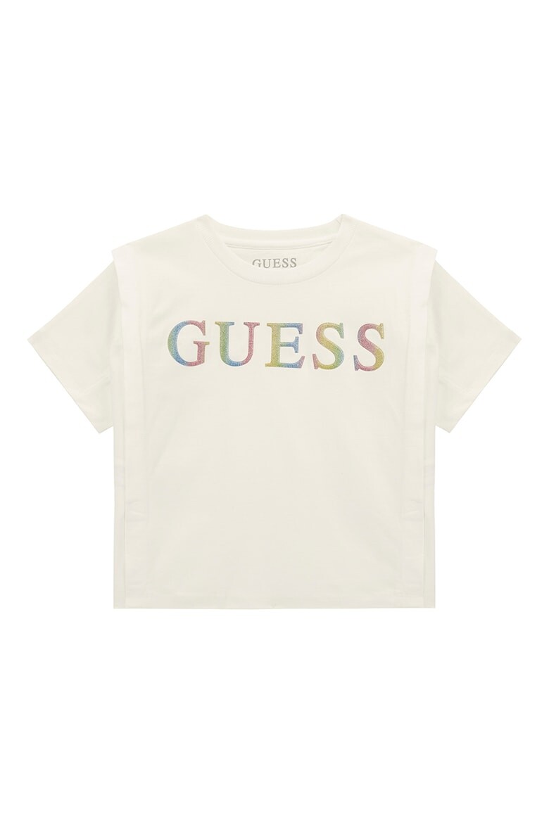 

Футболка с блестящим логотипом Guess, белый