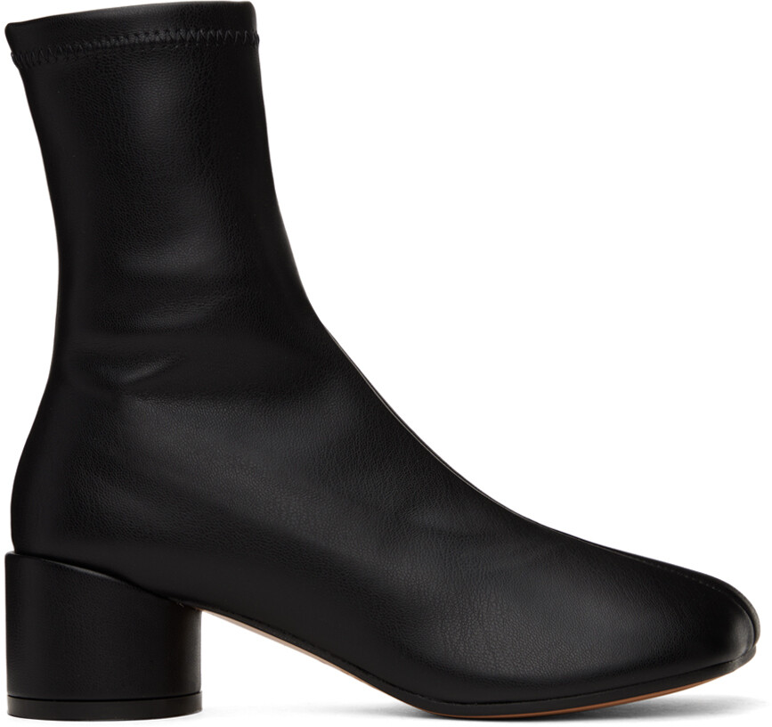 

Черные анатомические ботильоны из стрейча MM6 Maison Margiela, Черный