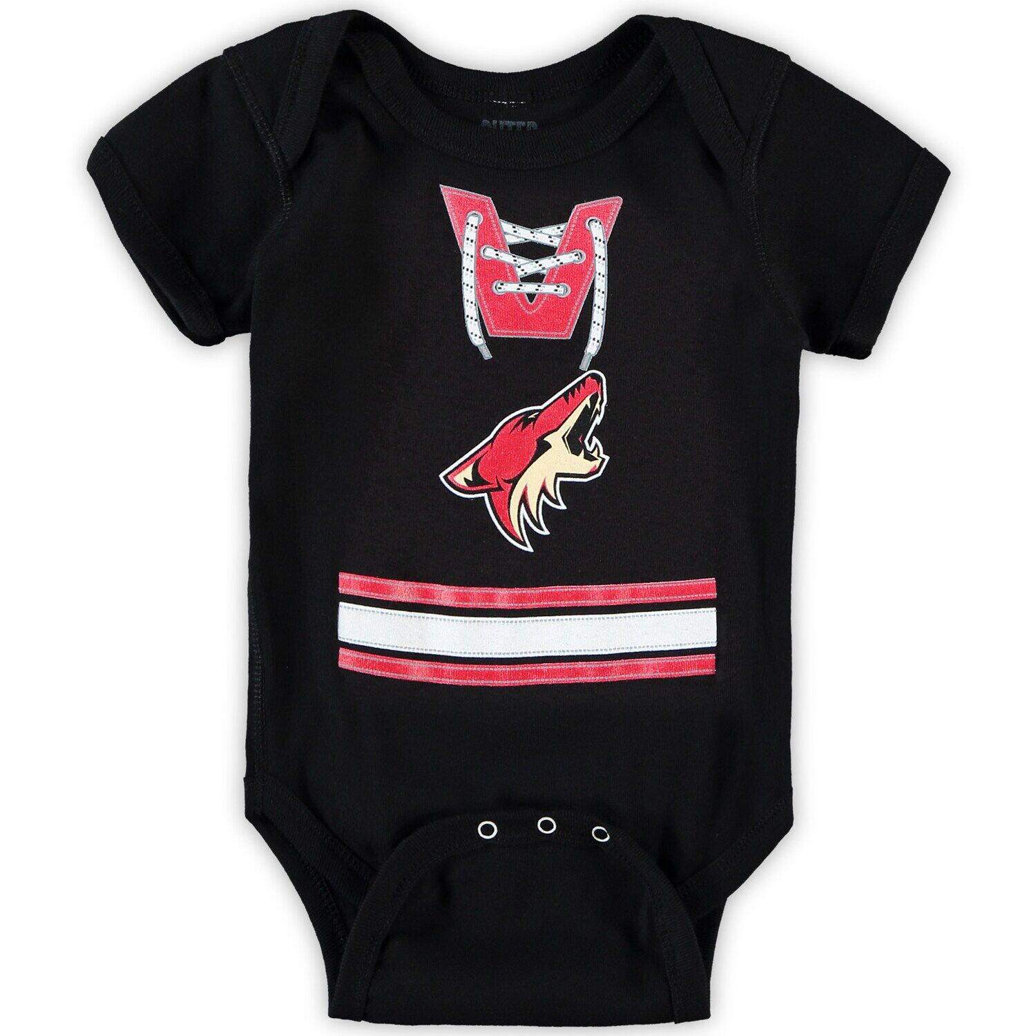 

Черное боди в полоску из джерси с имитацией джерси Infant Arizona Coyotes Outerstuff