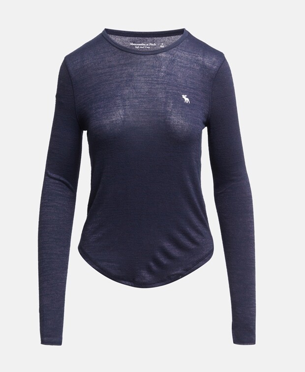 

Топ с длинными рукавами Abercrombie, темно-синий