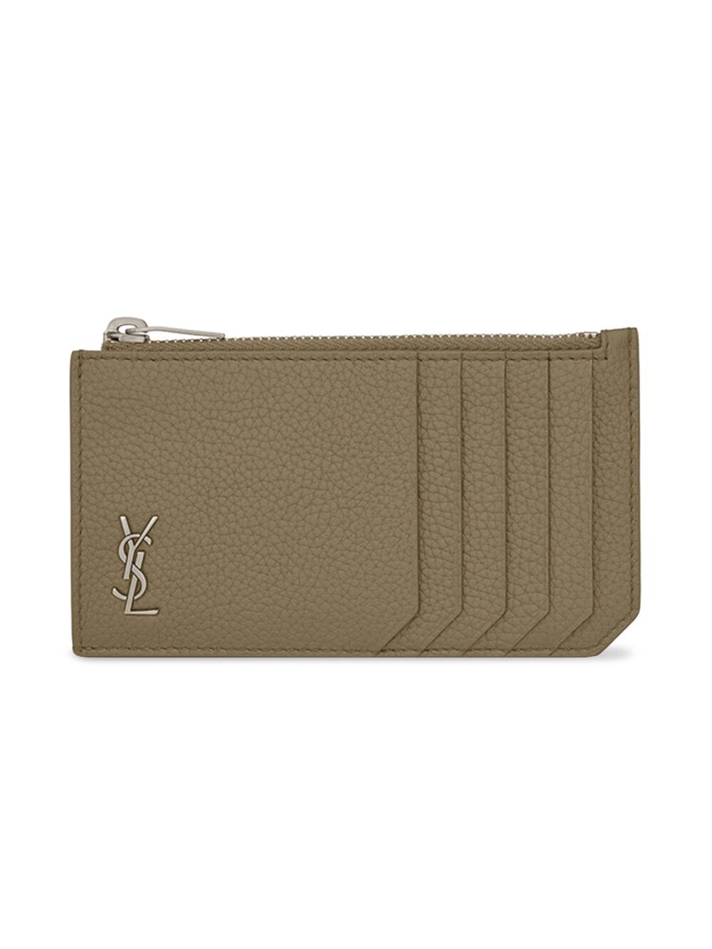 

Визитница Tiny Cassandre Fragments из зерненой кожи на молнии Saint Laurent