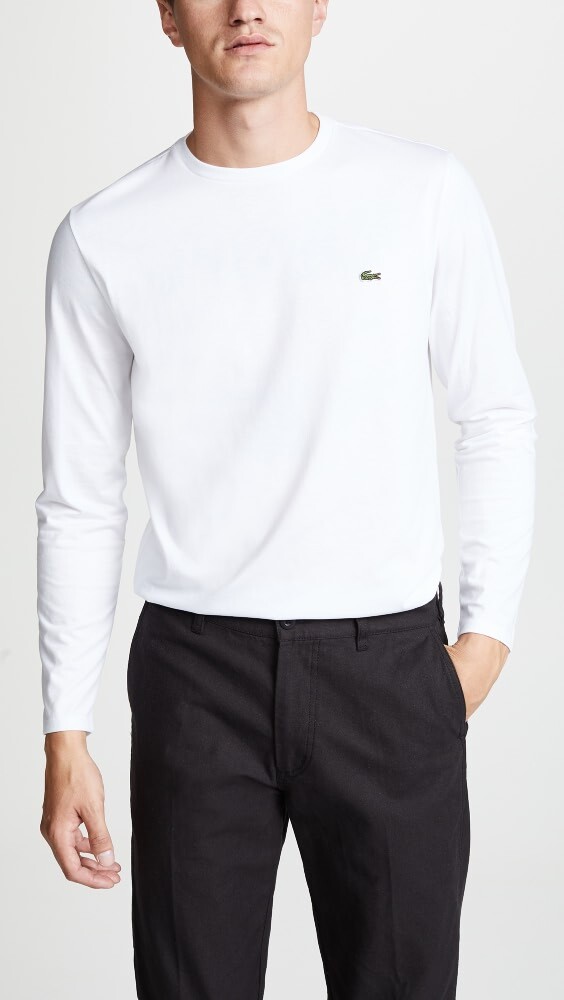 

Футболка Lacoste Crew Neck Pima Cotton Jersey Long Sleeve, белый
