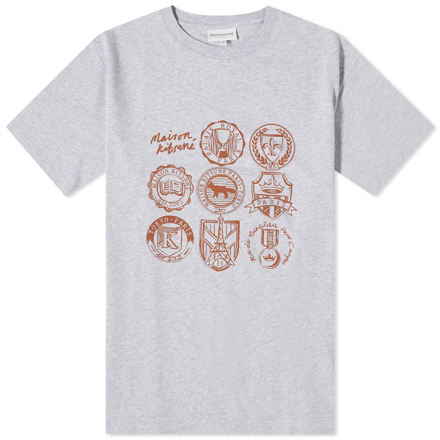 

Футболка Maison Kitsune Ivy League Oversize, цвет Light Grey Melange