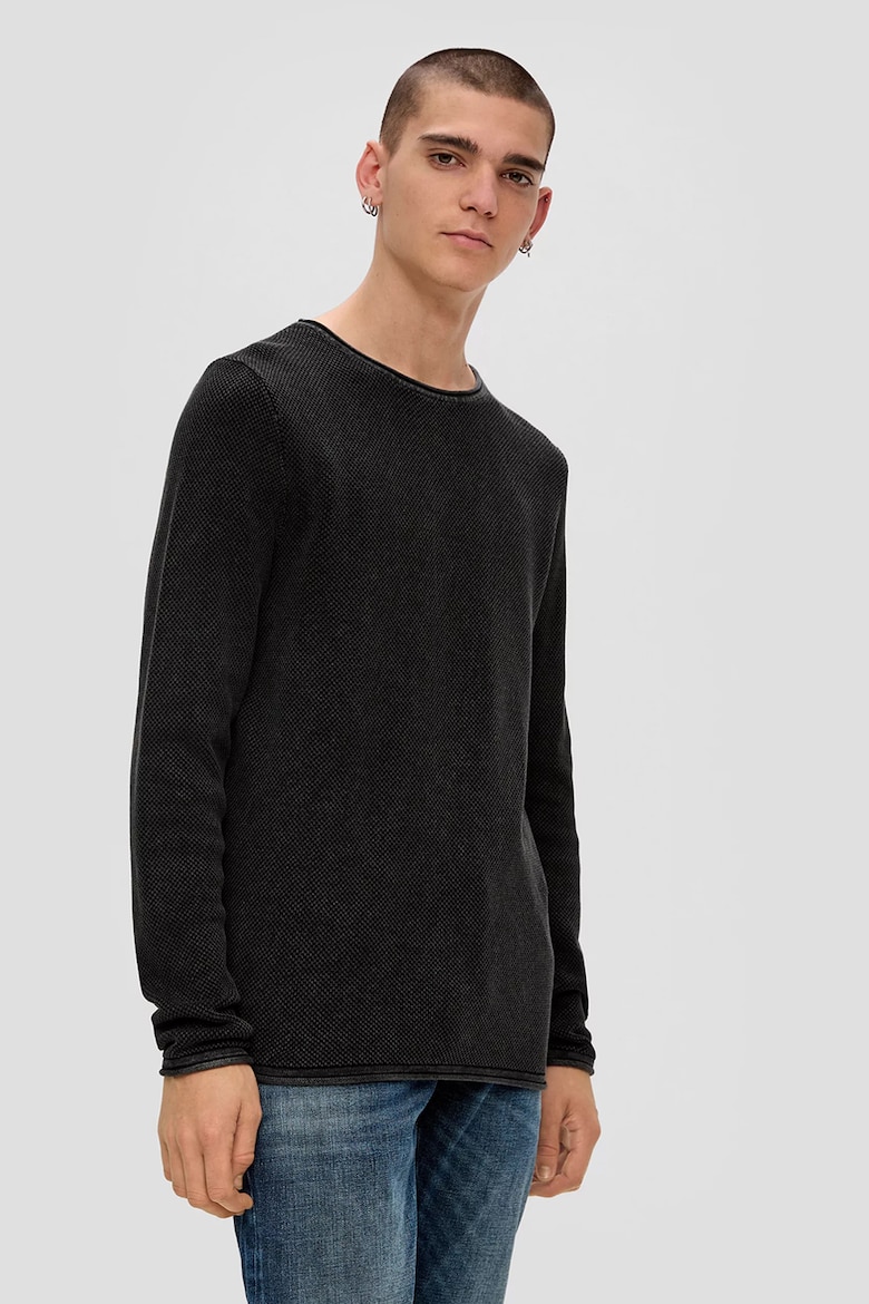 Рельефный свитер Q/S By S Oliver, черный лонгслив q s by s oliver размер s черный