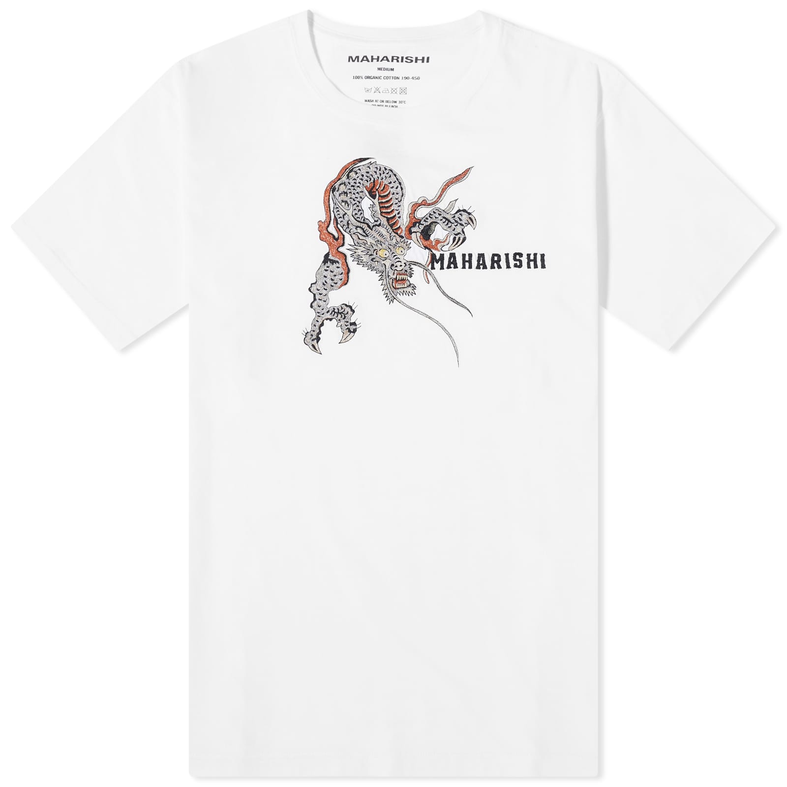 Футболка Maharishi Embroided Sue-Rye Dragon, белый maharishi samurai vs dragon