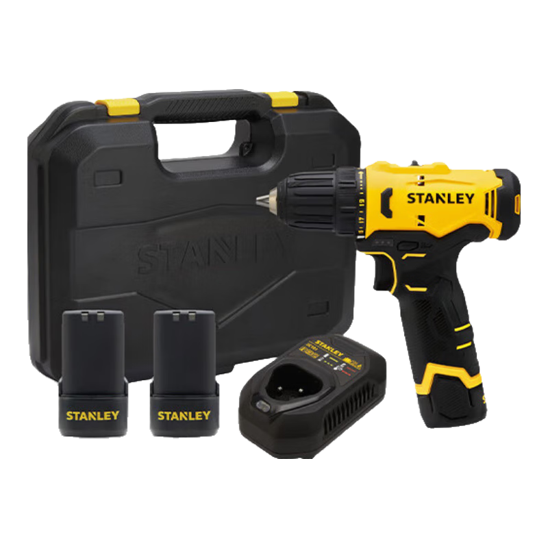 Дрель электрическая Stanley SCD10D2K-A9 + два аккумулятора 12V, зарядное устройство